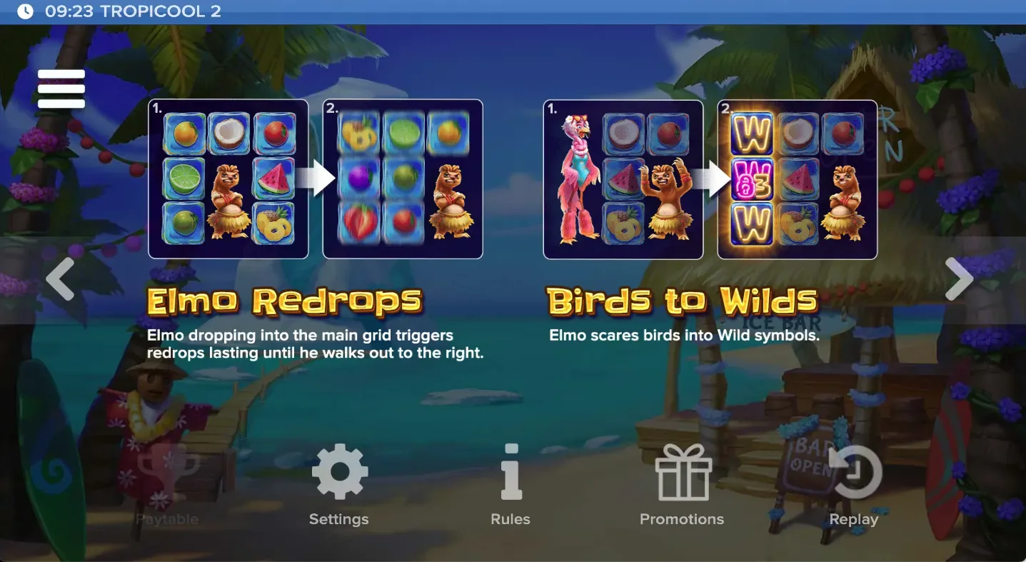 Tropicool 2 Elmo bonusfuncties overzicht