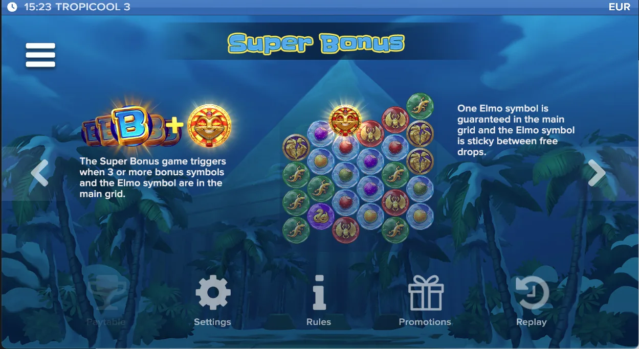 Tropicool 3 super bonus functie